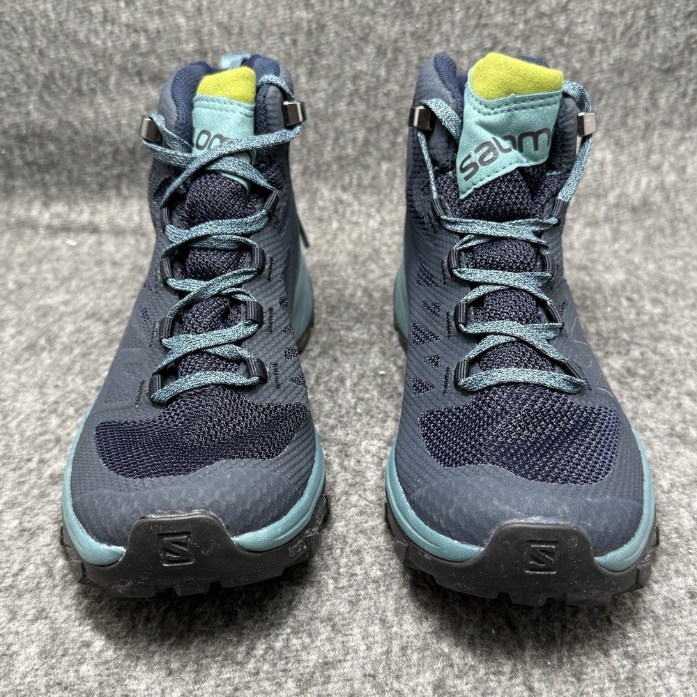 Salomon Outline Mid GTX Hiking Boots 404846 Navy Blazer Hydro Womens US Size 6.5 - Picture 4 of 12